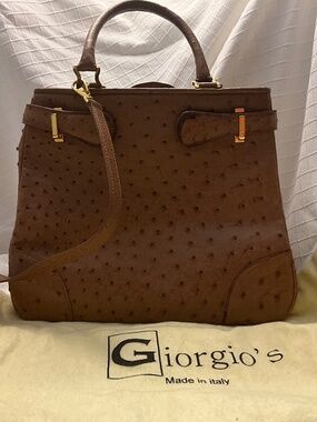 Giorgio’s ostrich handbag